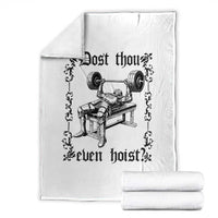 Funny Gym Meme Dost Thou Even Hoist Throw Blanket Medieval Knight Weight Lifting Workout - Wonder Print Shop
