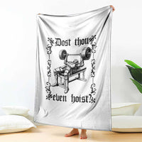Funny Gym Meme Dost Thou Even Hoist Throw Blanket Medieval Knight Weight Lifting Workout - Wonder Print Shop