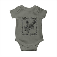 Funny Gym Meme Dost Thou Even Hoist Baby Onesie Medieval Knight Weight Lifting Workout - Wonder Print Shop