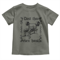 Funny Gym Meme Dost Thou Even Hoist Toddler T Shirt Medieval Knight Weight Lifting Workout - Wonder Print Shop