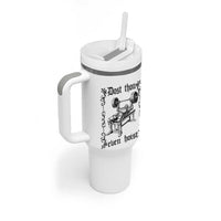 Funny Gym Meme Dost Thou Even Hoist Tumbler With Handle Medieval Knight Weight Lifting Workout - Wonder Print Shop