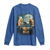 Funny Three Hamster Deadlift Gym Rat Moon Training Weightlifting Meme Long Sleeve Shirt - Wonder Print Shop