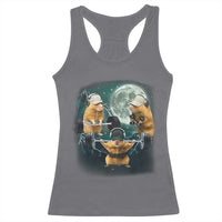 Funny Three Hamster Deadlift Gym Rat Moon Training Weightlifting Meme Racerback Tank Top - Wonder Print Shop