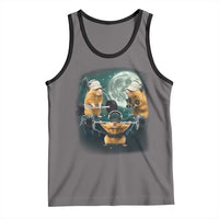 Funny Three Hamster Deadlift Gym Rat Moon Training Weightlifting Meme Tank Top - Wonder Print Shop
