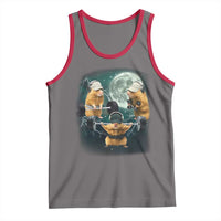 Funny Three Hamster Deadlift Gym Rat Moon Training Weightlifting Meme Tank Top - Wonder Print Shop