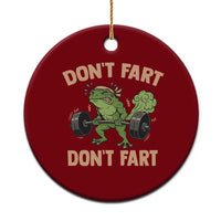 Gym Frog Ceramic Ornament Dont Fart Workout Weights Squat Humor - Wonder Print Shop