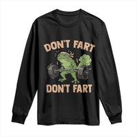 Gym Frog Long Sleeve Shirt Dont Fart Workout Weights Squat Humor - Wonder Print Shop