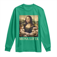 Funny Mona Lifta Muscle Mona Lisa Bodybuilding Fitness Gym Lover Long Sleeve Shirt - Wonder Print Shop