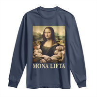 Funny Mona Lifta Muscle Mona Lisa Bodybuilding Fitness Gym Lover Long Sleeve Shirt - Wonder Print Shop