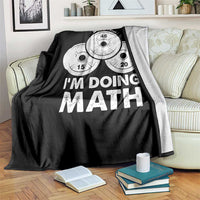Funny Shhh I Am Doing Math Weightlifting Workout Training Throw Blanket - Wonder Print Shop