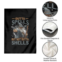 Outta Spells But Not Outta Shells Garden Flag Funny Fantasy Meme - Wonder Print Shop