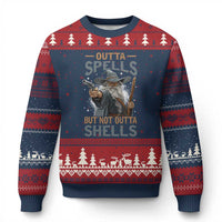 Outta Spells But Not Outta Shells Ugly Christmas Sweater Funny Fantasy Meme - Wonder Print Shop
