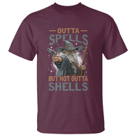 Outta Spells But Not Outta Shells T Shirt Funny Fantasy Meme - Wonder Print Shop