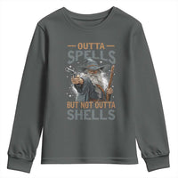 Outta Spells But Not Outta Shells Youth Sweatshirt Funny Fantasy Meme - Wonder Print Shop