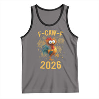 F Caw F 2026 Happy New Year Tank Top Funny Chicken Rooster - Wonder Print Shop