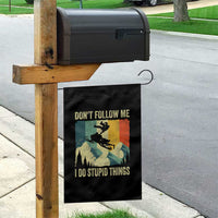 Funny Snowmobile Garden Flag Don't Follow Me I Do Stupid Things Winter Sport - Wonder Print Shop