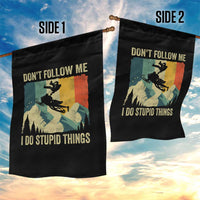 Funny Snowmobile Garden Flag Don't Follow Me I Do Stupid Things Winter Sport - Wonder Print Shop