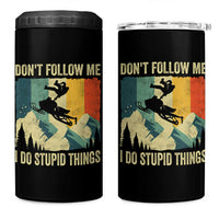 Funny Snowmobile 4 in 1 Can Cooler Tumbler Don't Follow Me I Do Stupid Things Winter Sport - Wonder Print Shop