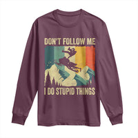 Funny Snowmobile Long Sleeve Shirt Don't Follow Me I Do Stupid Things Winter Sport - Wonder Print Shop