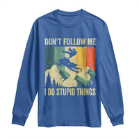 Funny Snowmobile Long Sleeve Shirt Don't Follow Me I Do Stupid Things Winter Sport - Wonder Print Shop