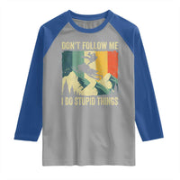 Funny Snowmobile Raglan Shirt Don't Follow Me I Do Stupid Things Winter Sport - Wonder Print Shop