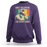 Funny Snowmobile Sweatshirt Don't Follow Me I Do Stupid Things Winter Sport - Wonder Print Shop