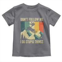 Funny Snowmobile Toddler T Shirt Don't Follow Me I Do Stupid Things Winter Sport - Wonder Print Shop