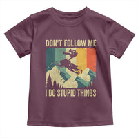 Funny Snowmobile Toddler T Shirt Don't Follow Me I Do Stupid Things Winter Sport - Wonder Print Shop