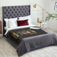 F Caw F 2025 Happy New Year 2026 Throw Blanket Funny Chicken Rooster - Wonder Print Shop