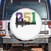 Funny Mardi Gras Mobile Alabama Spare Tire Cover 251 Skyline Area Code Glitter Print