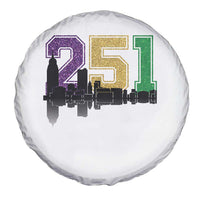 Funny Mardi Gras Mobile Alabama Spare Tire Cover 251 Skyline Area Code Glitter Print