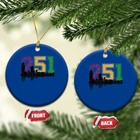Funny Mardi Gras Mobile Alabama Ceramic Ornament 251 Skyline Area Code Glitter Print