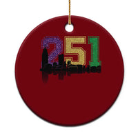 Funny Mardi Gras Mobile Alabama Ceramic Ornament 251 Skyline Area Code Glitter Print