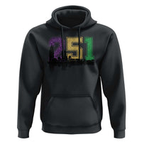 Funny Mardi Gras Mobile Alabama Hoodie 251 Skyline Area Code Glitter Print