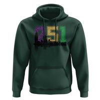 Funny Mardi Gras Mobile Alabama Hoodie 251 Skyline Area Code Glitter Print