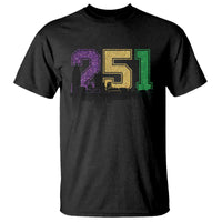 Funny Mardi Gras Mobile Alabama T Shirt 251 Skyline Area Code Glitter Print