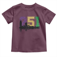 Funny Mardi Gras Mobile Alabama Toddler T Shirt 251 Skyline Area Code Glitter Print