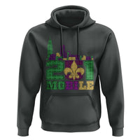 Funny Mardi Gras Mobile Alabama 251 Hoodie Skyline Area Code Glitter Print