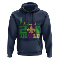 Funny Mardi Gras Mobile Alabama 251 Hoodie Skyline Area Code Glitter Print