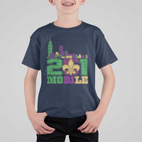 Funny Mardi Gras Mobile Alabama 251 T Shirt For Kid Skyline Area Code Glitter Print