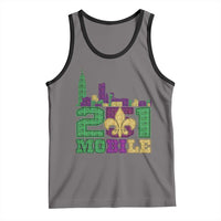 Funny Mardi Gras Mobile Alabama 251 Tank Top Skyline Area Code Glitter Print