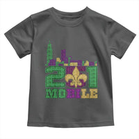 Funny Mardi Gras Mobile Alabama 251 Toddler T Shirt Skyline Area Code Glitter Print