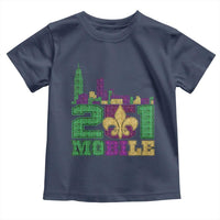 Funny Mardi Gras Mobile Alabama 251 Toddler T Shirt Skyline Area Code Glitter Print