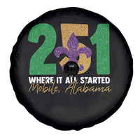 Funny Mardi Gras Mobile Alabama 251 Spare Tire Cover Where It All Started Area Code Glitter Print