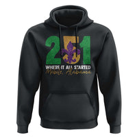 Funny Mardi Gras Mobile Alabama 251 Hoodie Where It All Started Area Code Glitter Print