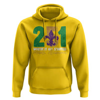 Funny Mardi Gras Mobile Alabama 251 Hoodie Where It All Started Area Code Glitter Print