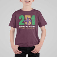 Funny Mardi Gras Mobile Alabama 251 T Shirt For Kid Where It All Started Area Code Glitter Print