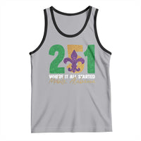 Funny Mardi Gras Mobile Alabama 251 Tank Top Where It All Started Area Code Glitter Print