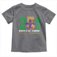 Funny Mardi Gras Mobile Alabama 251 Toddler T Shirt Where It All Started Area Code Glitter Print