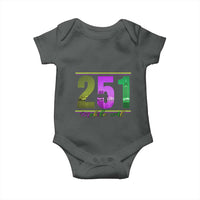 Funny Mardi Gras In Mobile Alabama 251 Baby Onesie Skyline Area Code